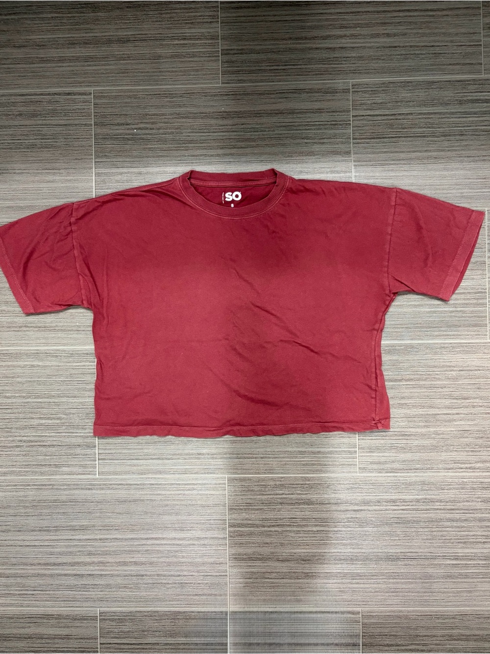 SO red cropped tee shirt size small